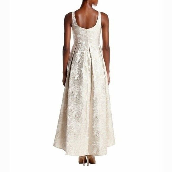 New! BETSY & ADAM Embellished-Waist Brocade High-Low Party Dress Gown Size 4 - Picture 6 of 7
